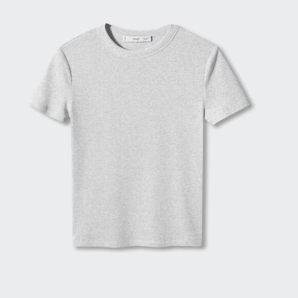 MANGO | NWT - GREY GOING OUT PARTY TOP WITH GLITTER SPARKLE THREAD | SIZE L - Picture 2 of 7